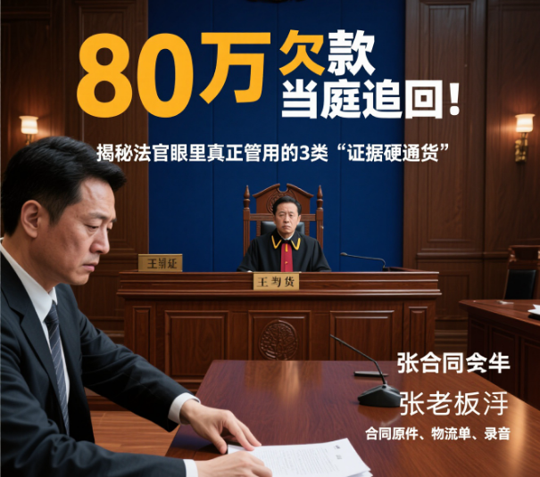 80万欠款当庭追回！揭秘法官眼里真正管用的3类"证据硬通货"
