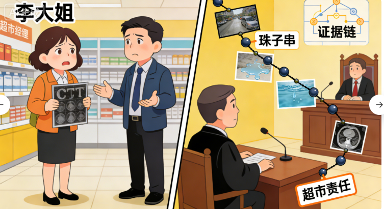 超市摔跤凭啥赔？证据"穿珠子"的秘密，看懂让你赢在法庭