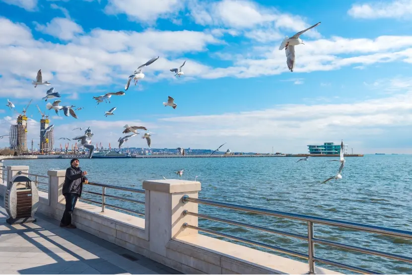 巴库滨海长廊，@Azerbaijian.travel