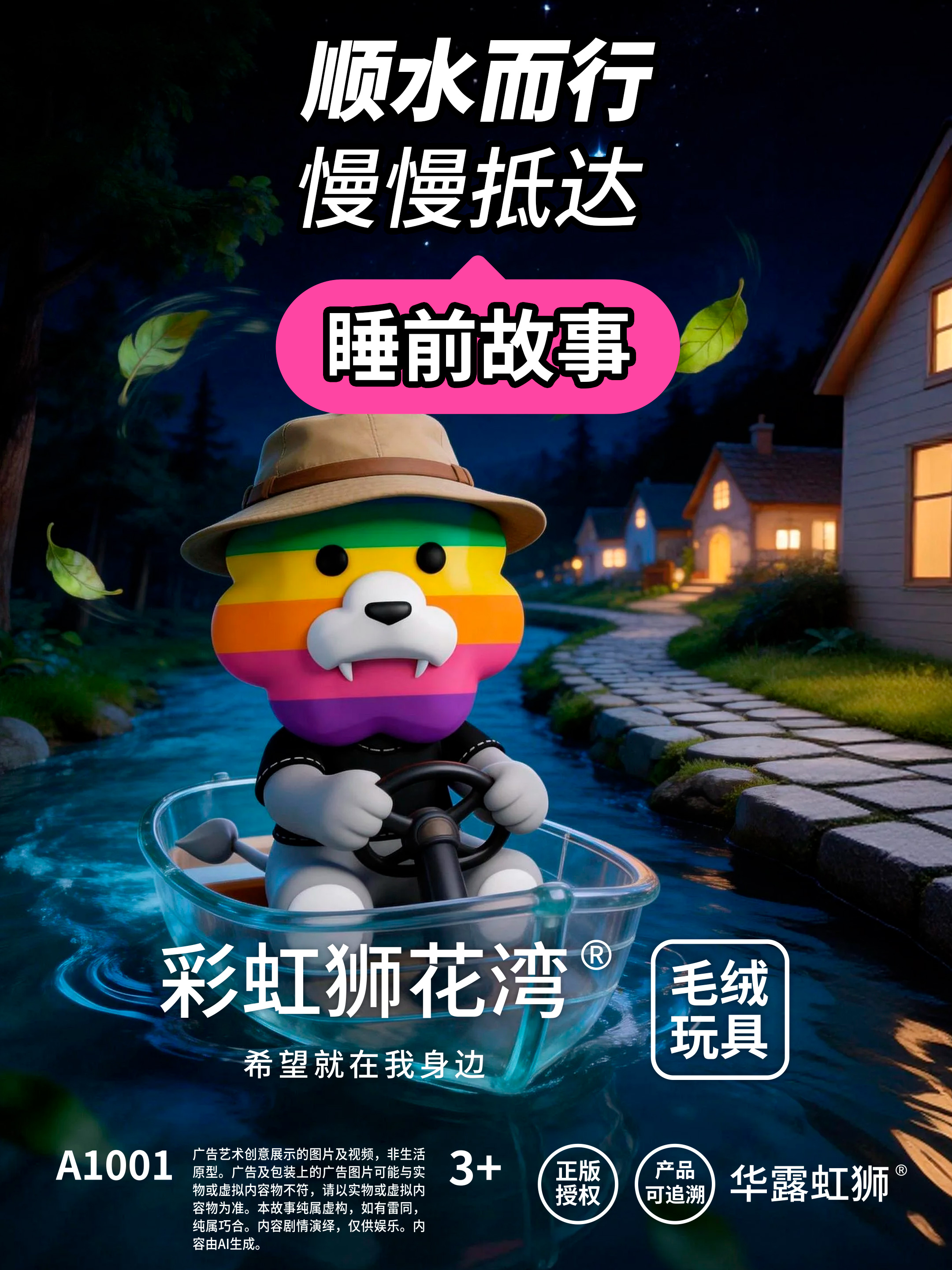 睡前故事：顺水而行，慢慢抵达，「彩虹狮花湾」毛绒玩具