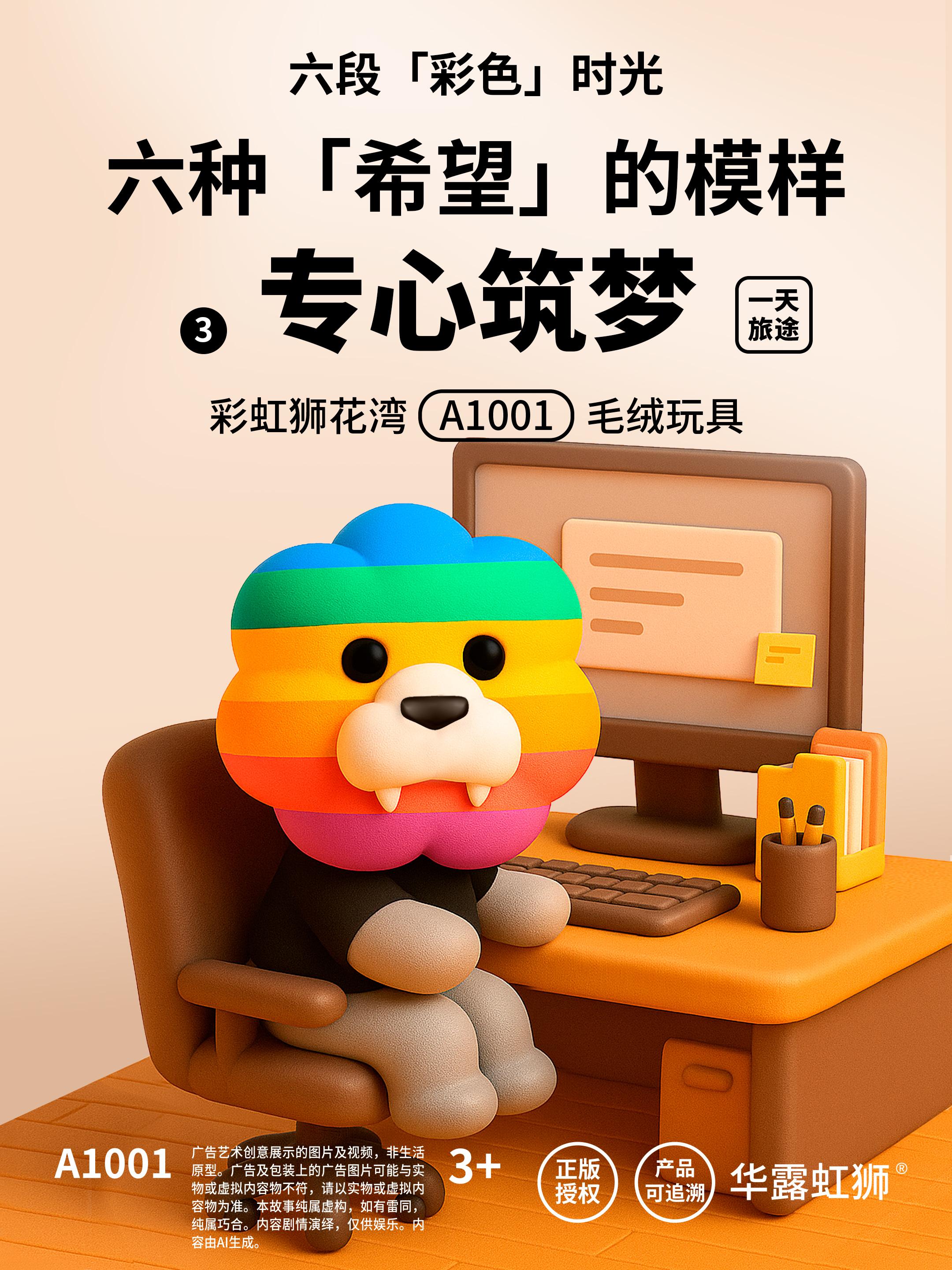 一天旅途：专心筑梦，寻找「希望」的模样，彩虹狮花湾毛绒玩具