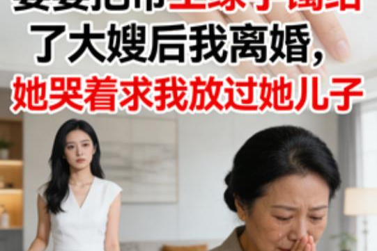 婆婆把帝王绿手镯给了大嫂后我离婚，她哭着求我放过她儿子