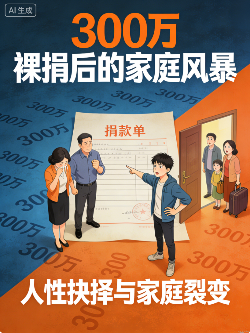 爸妈裸捐300万托举全家，我反手将全家赶出家门