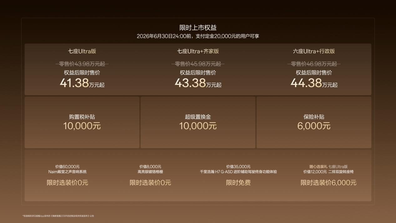 焕新极氪009上市：全栈900V高压架构，限时售价41.38万元起