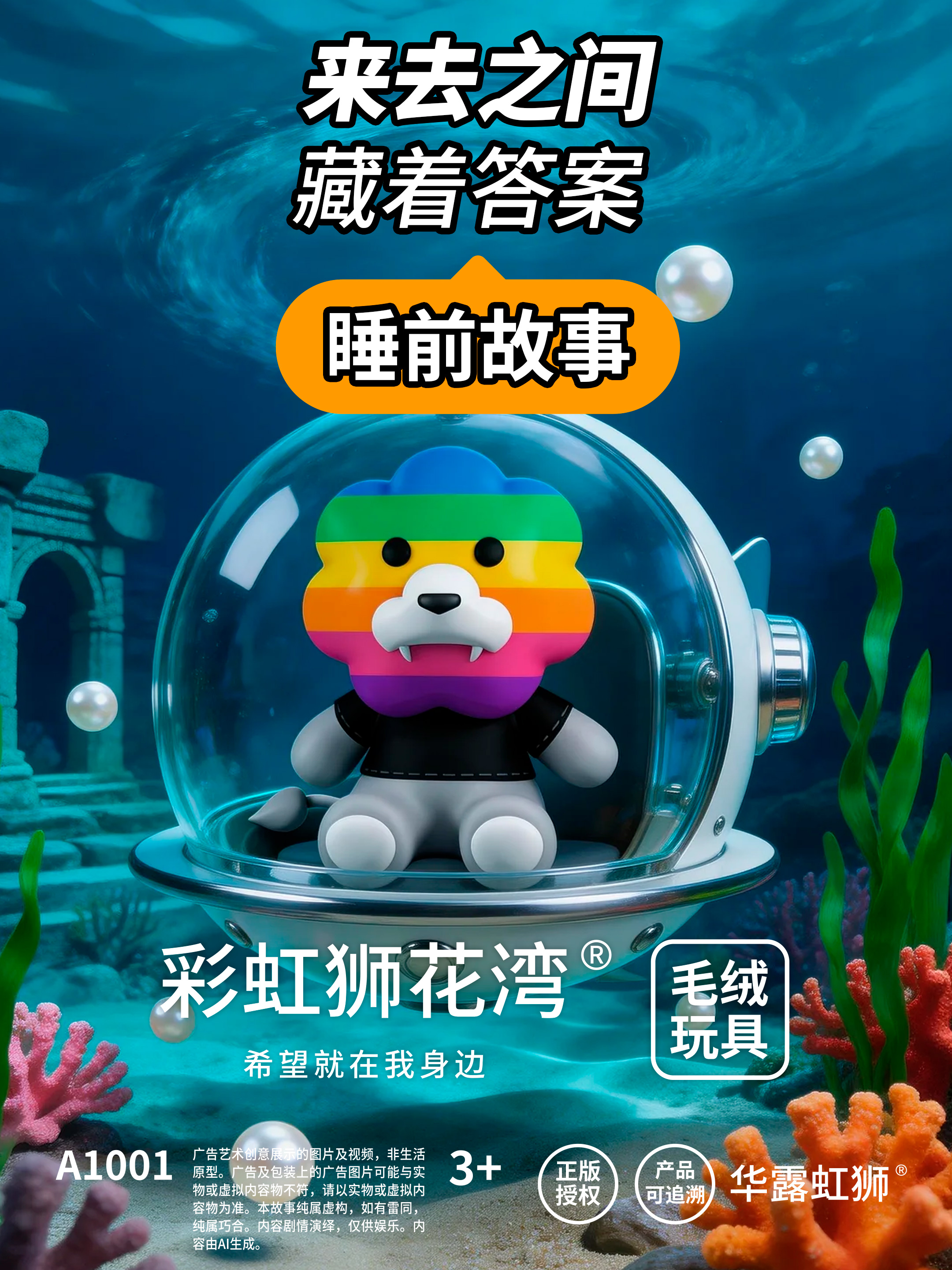 睡前故事：来去之间，藏着答案，「彩虹狮花湾」毛绒玩具