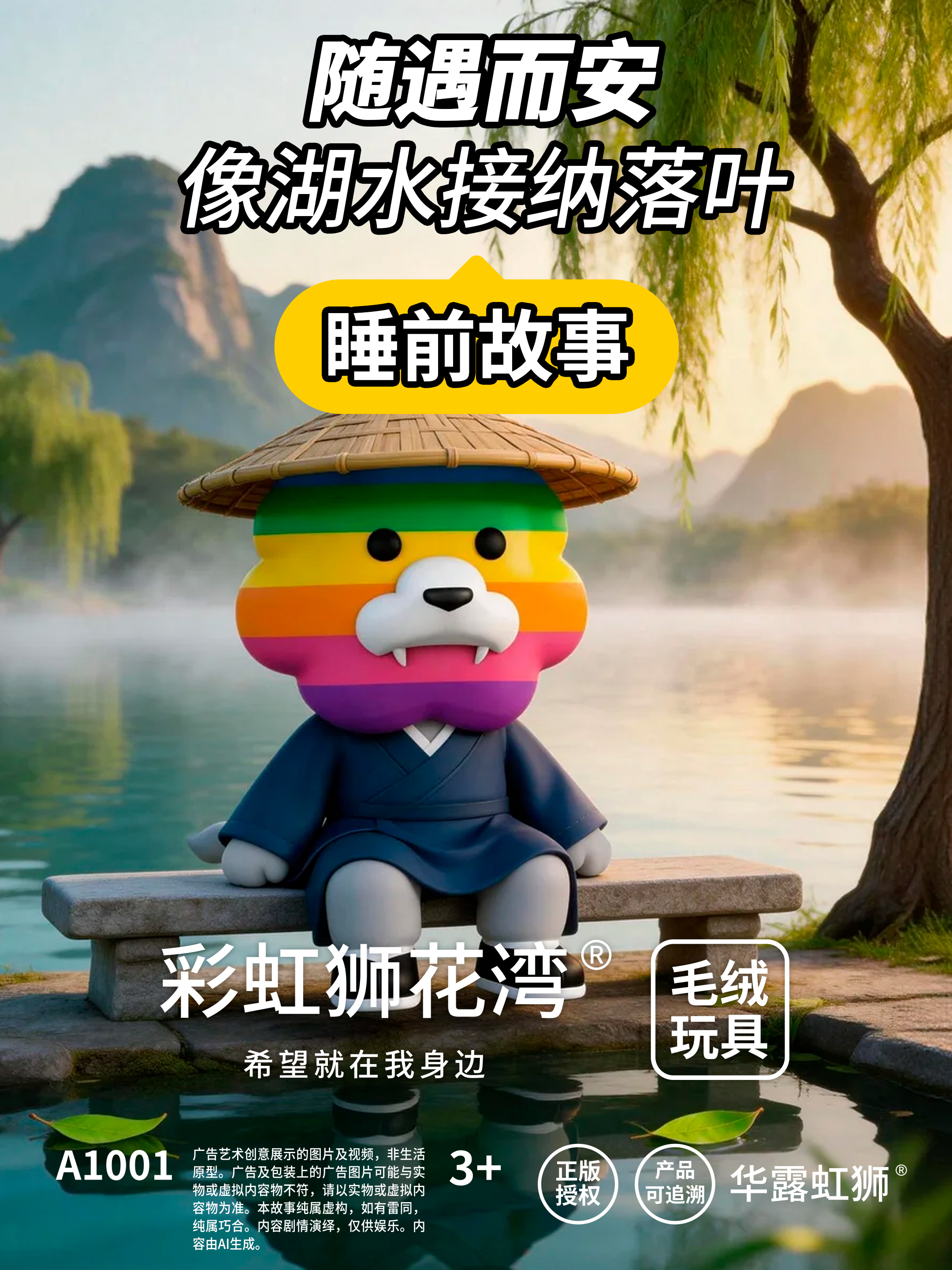 睡前故事：随遇而安，像湖水接纳落叶，「彩虹狮花湾」毛绒玩具