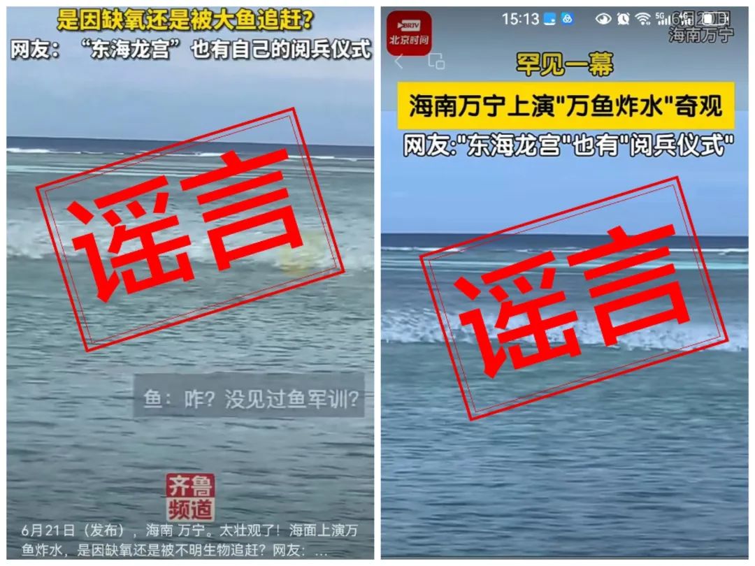 网传“万鱼炸水”视频非海南万宁