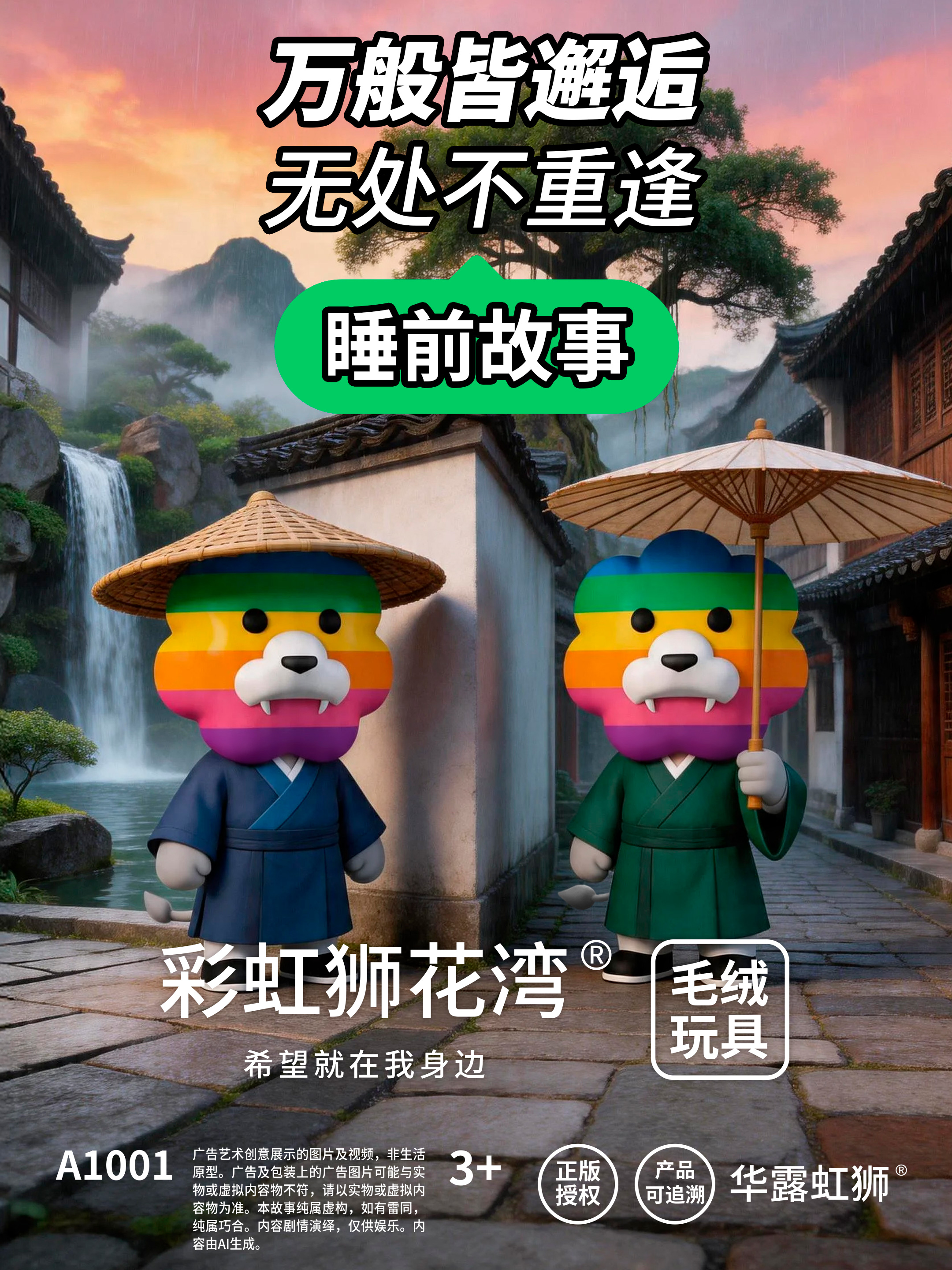睡前故事：万般皆邂逅，无处不重逢，「彩虹狮花湾」毛绒玩具
