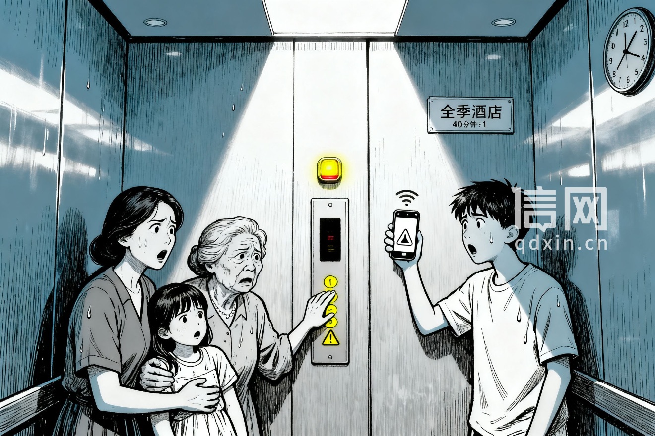 电梯故障住客被困40分钟 全季酒店先承诺退房费，又因客人上网发帖拒赔